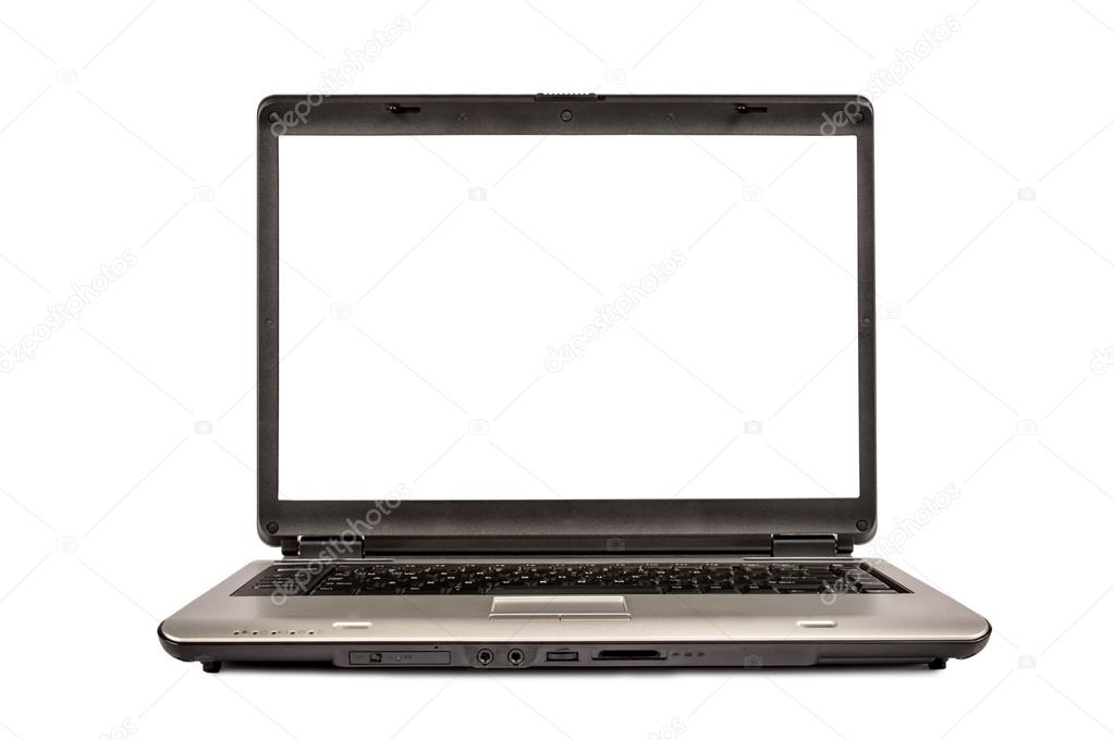 Silver Portable Laptop Isolated XXXL