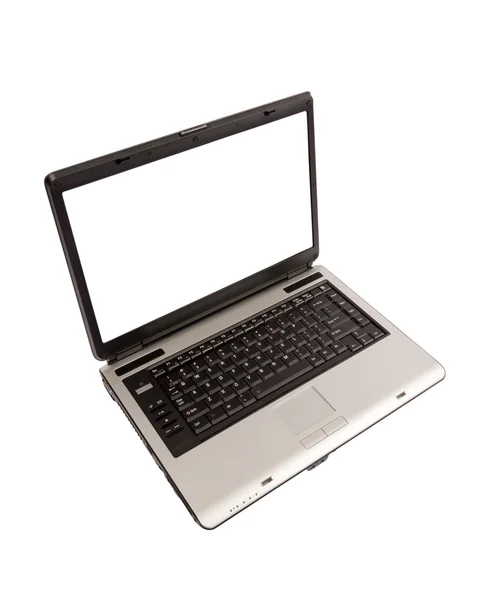 Computador portátil de prata isolado no branco — Fotografia de Stock