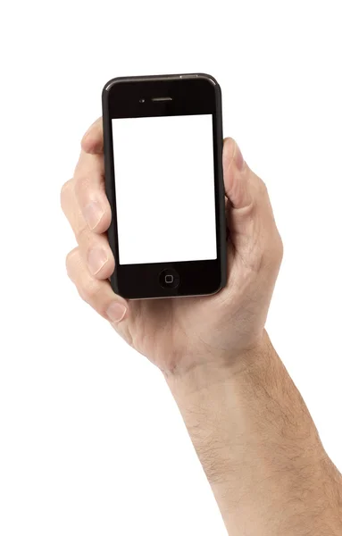 Рука тримає розумний телефон бізнес концепція вертикальний знімок Стокова Картинка