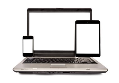 Mobile Phone, Laptop and Digital Tablet clipart