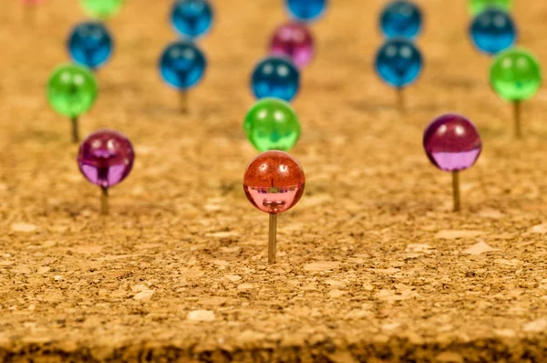 Happy Face on Pushpins — стоковое фото