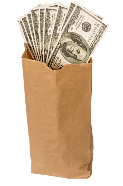 kahverengi çanta dolusu para