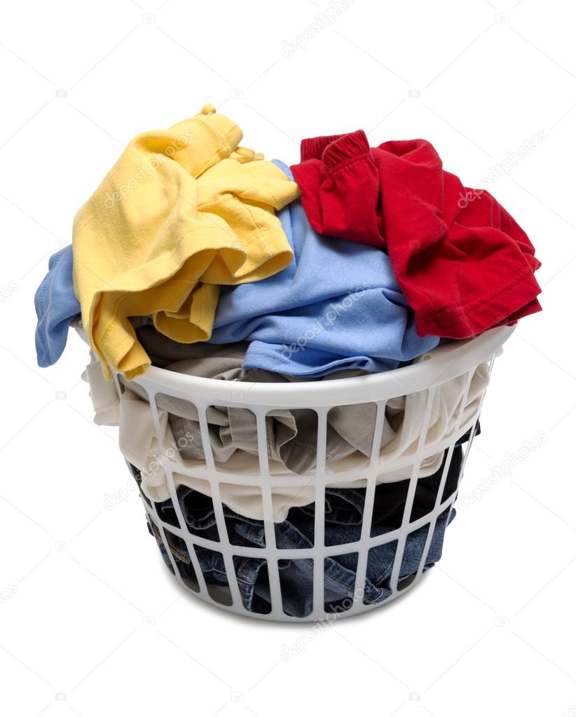 servicio de lavandería en el ángulo de la cesta — Foto de stock