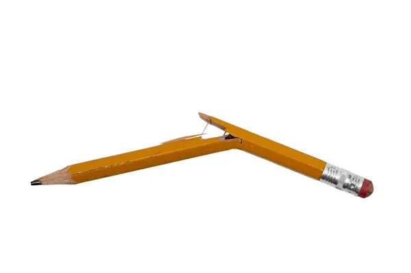 Pencil Broken From Stress Isolated On White — Stock Photo, Image