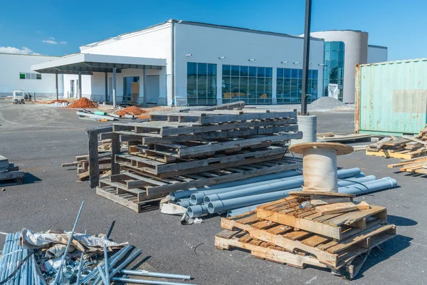 Horizontale Opname Van Een Bouwplaats Voor Detailhandel Met Toebehoren — Stockfoto