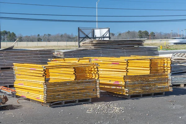 Horizontal Shot Scaffolding Equipment Construction Site — Stock Photo, Image