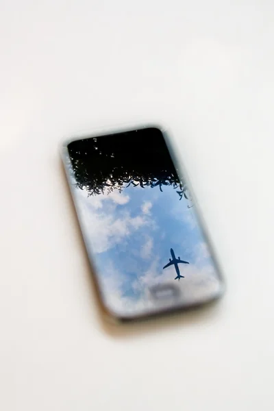 plane on mobile telephone