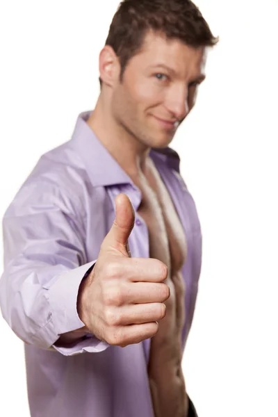 Thumbs up and smile — Stock Photo, Image