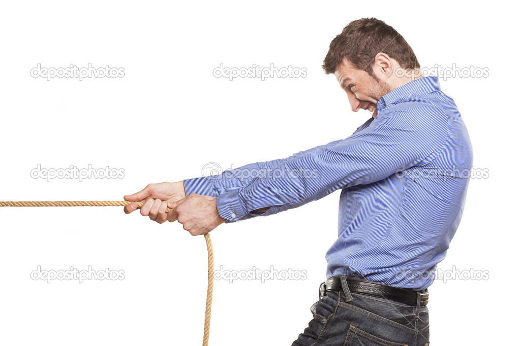 Man pulling rope — Stock Photo © VGeorgiev #20922647