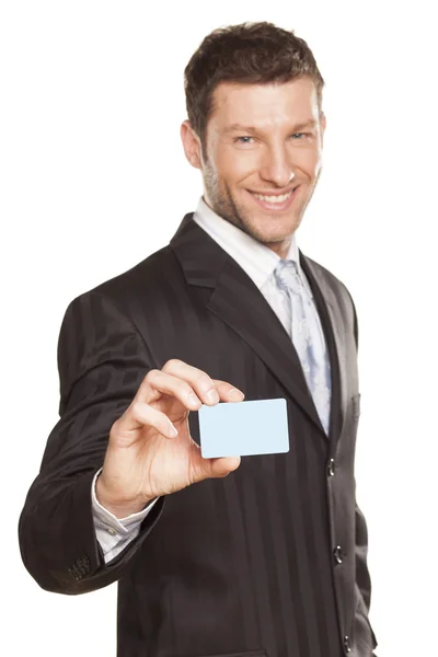 Zakenman en credit card — Stockfoto