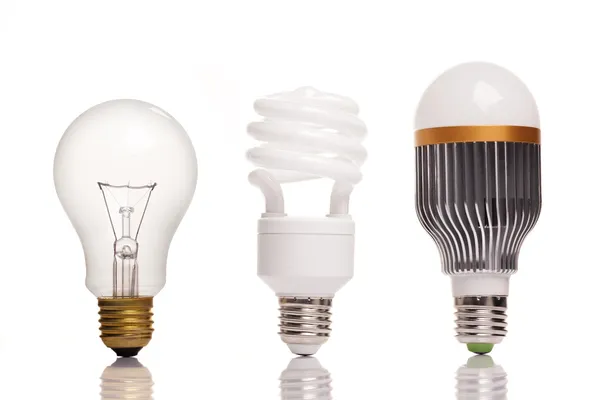 Different types of light bulbs — Stock Photo, Image