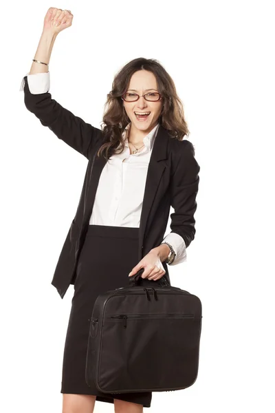 Business woman exulting — Stock Photo, Image