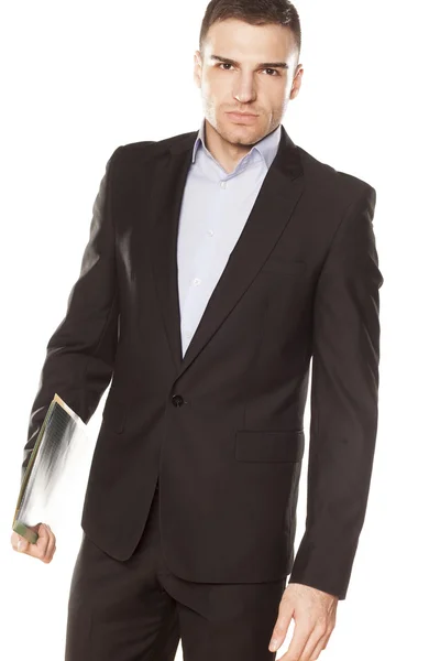 Young businessman with folder — Stock Photo, Image