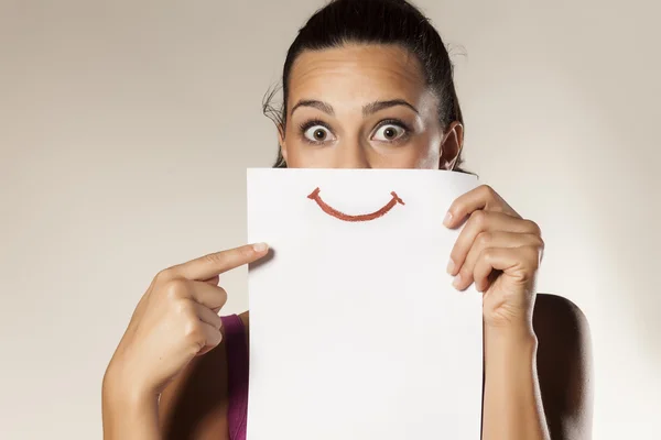 Sonrisa sobre papel — Foto de Stock