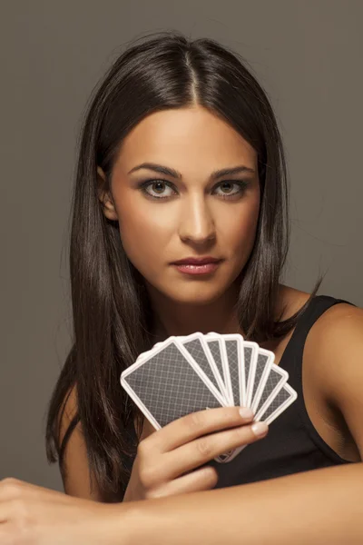 Gambler woman — Stock Photo, Image