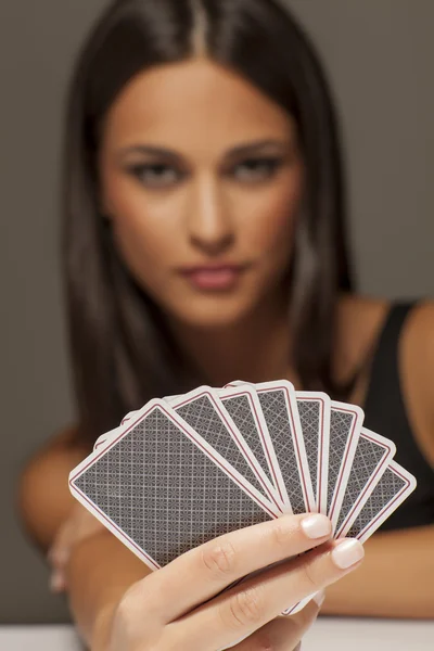 Gambler woman — Stock Photo, Image