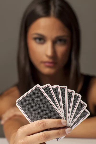 Gambler woman — Stock Photo, Image