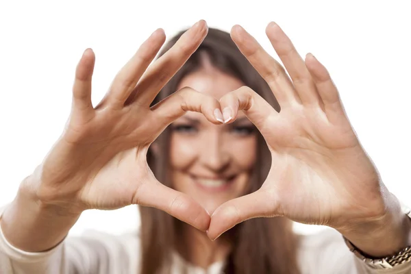 Dita a forma di cuore — Foto Stock