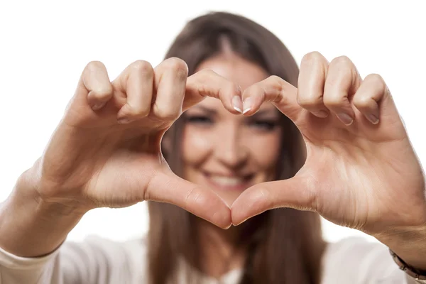 Dita a forma di cuore — Foto Stock