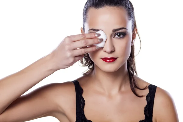 Make-up verwijderen — Stockfoto