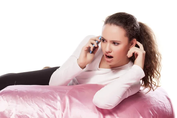 Girl talking on the phone — Stock Photo, Image