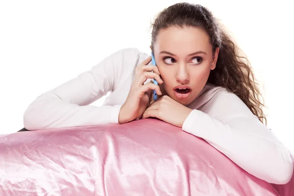 Girl talking on the phone — Stock Photo, Image