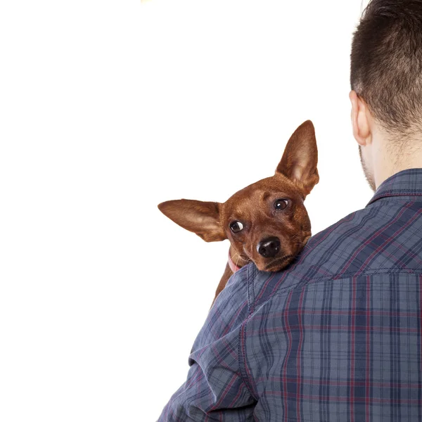 Man and a dog — Stock Photo, Image