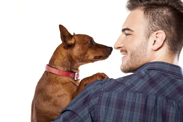 Man and a dog — Stock Photo, Image
