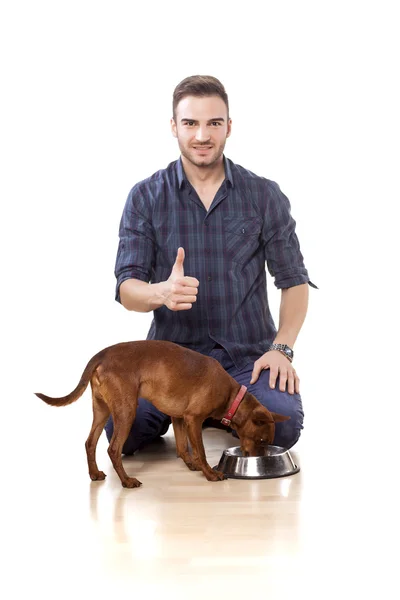 Uomo e cane — Foto Stock