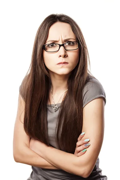 Frowning woman — Stock Photo, Image