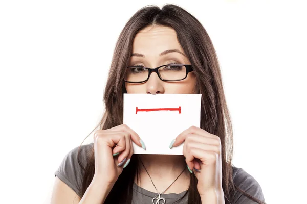 Straight smile on a paper — Stock Photo, Image