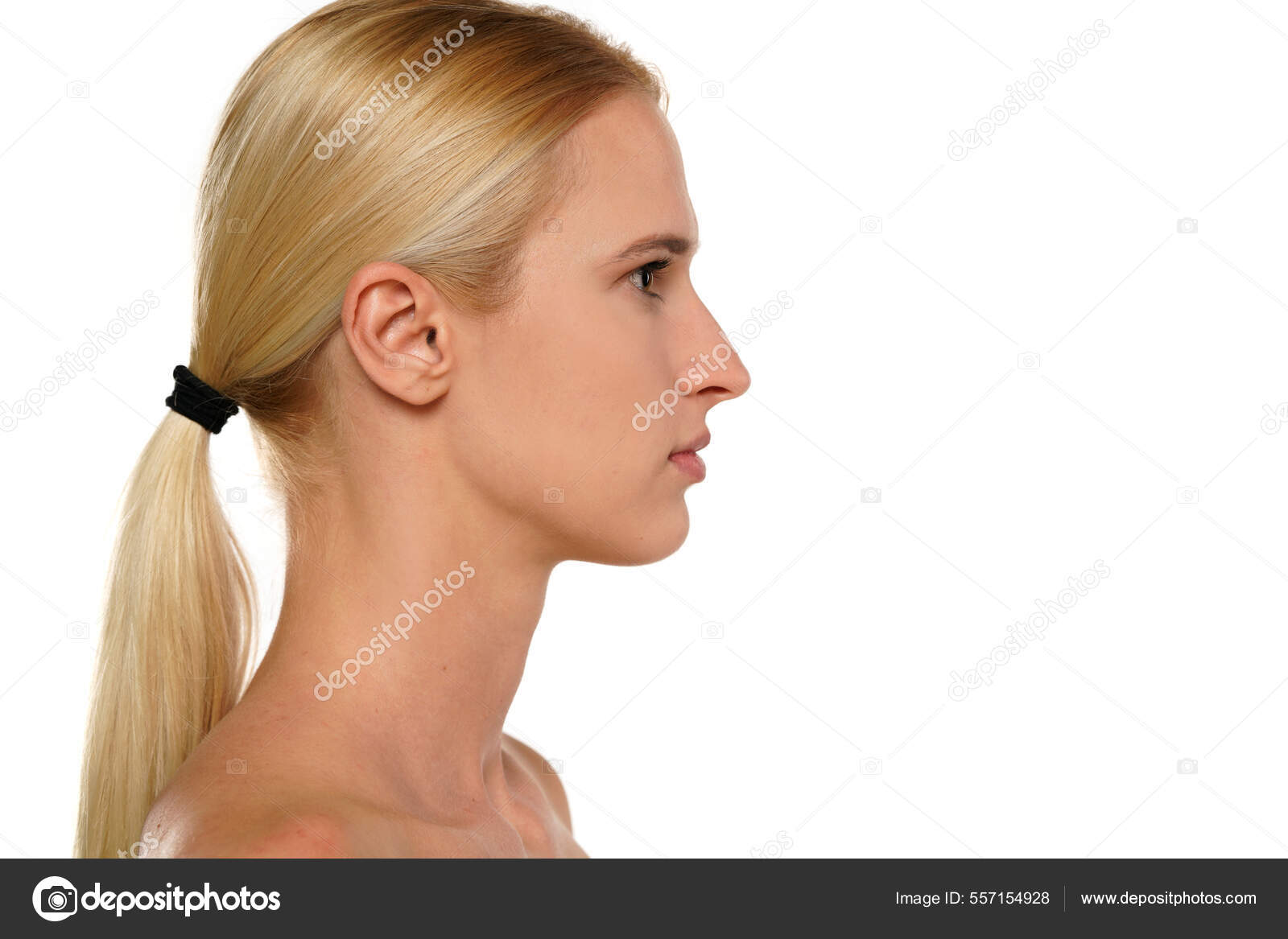 Profile Young Blond Woman Makeup Tied Hair White Background Stock Photo by ©VGeorgiev 557154928 Profile Young Blond Woman Makeup Tied Hair White Background Stock Photo by ©VGeorgiev 557154928