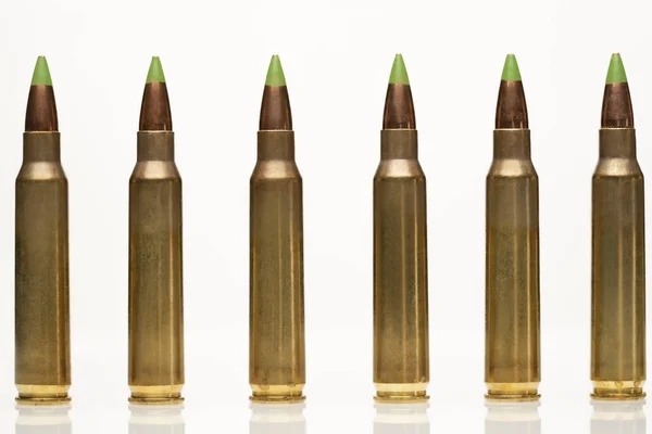 Group Calibar Green Tip Bullets Ordered Line White Background — Stock Photo, Image