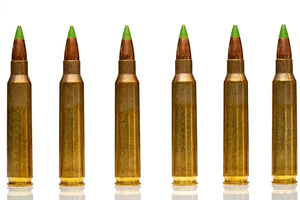 Group Calibar Green Tip Bullets Ordered Line White Background — Stock Photo, Image