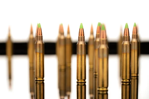 Group Calibar Green Tip Bullets White Background — Stock Photo, Image