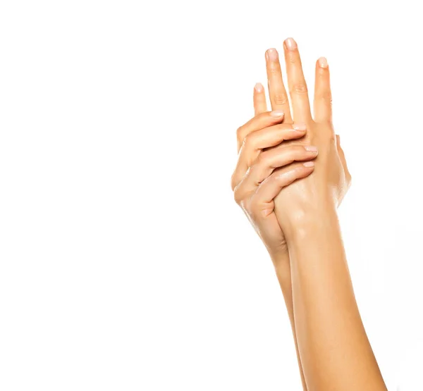 Piękne Ręce Kobiet Krem Rąk Dla Kobiet Balsam Kobiece Dłonie — Zdjęcie stockowe