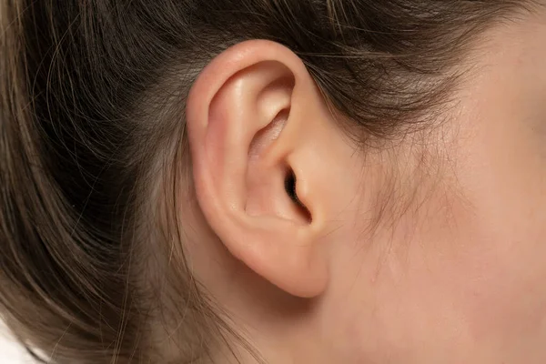 Macro Closeup Shot Female Ear — Stock Photo, Image