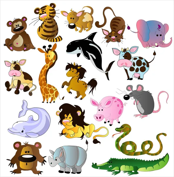 Karikatúra állatok vector Stock Illusztrációk