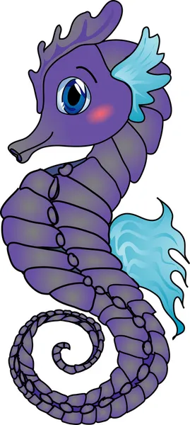 Cartoon sea horse. Hippocampus. — Stock Vector