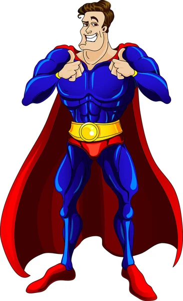 Carton superhero in classic pose — Stock Vector © antonbrand #7769581