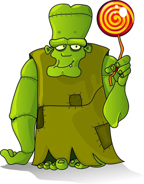Cartoon-Zombie mit Süßigkeiten — Stockvektor