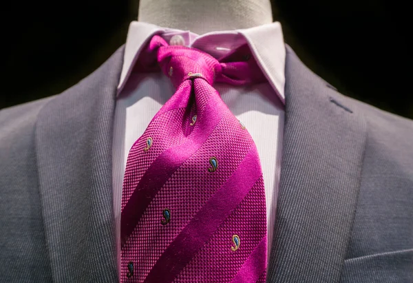 Grey jacket with magenta tie — Stock Photo, Image