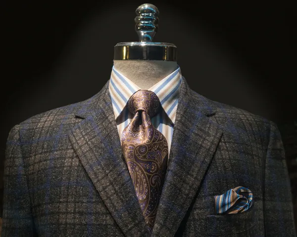 Csíkos ing-nyakkendő (vízszintes kockás kabát) Stock Fotó