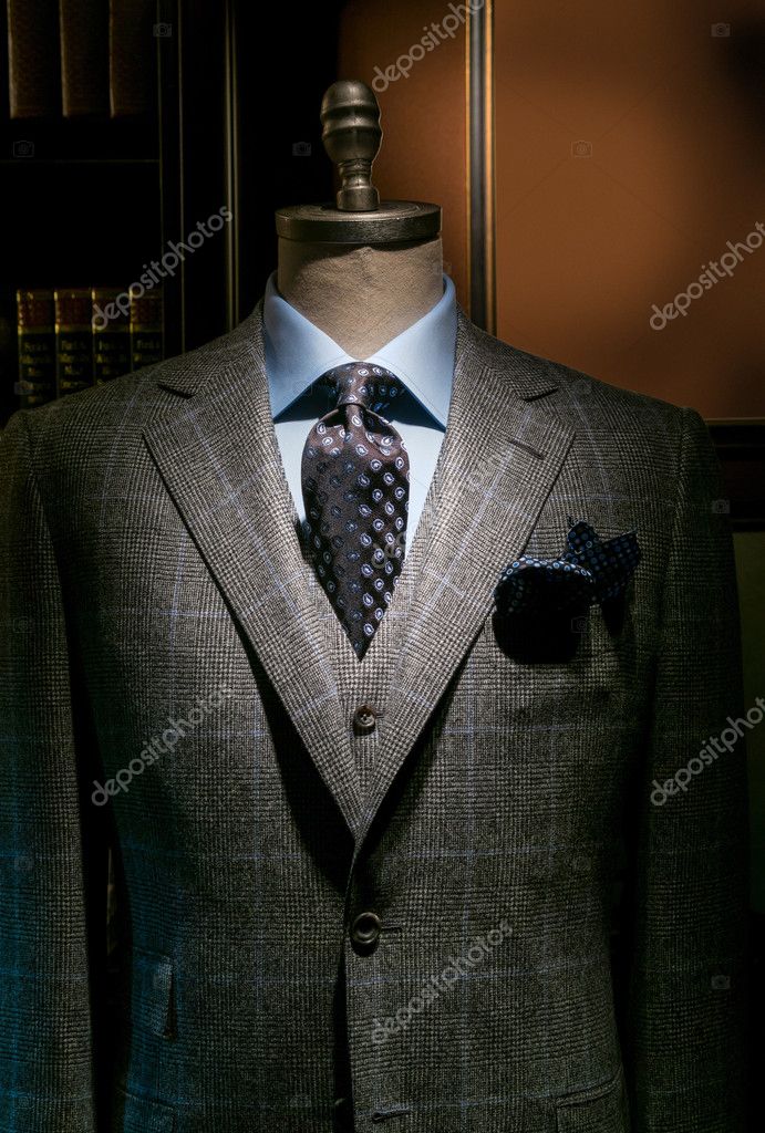 Veste a carreaux Ouest avec chemise bleue et cravate Vertical Photo de stock par alex virt 17434605