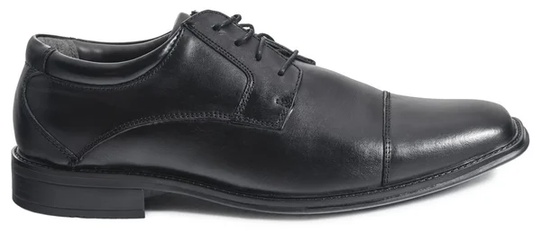 Czarne męskie buty na białym tle — Zdjęcie stockowe
