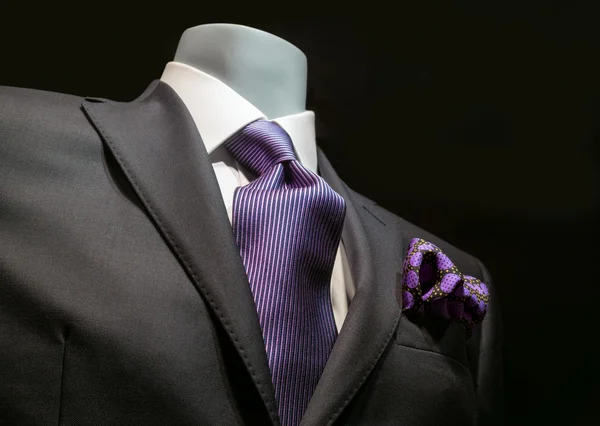 Dark Gray Jacket with Purple Tie — Stock Photo, Image