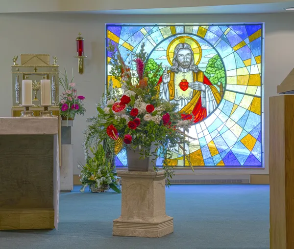 Igreja decorada para um casamento Imagem De Stock