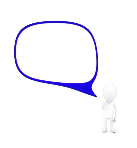 Man Character Inner Hollow Speech Bubble His Head Concept White — стоковое фото