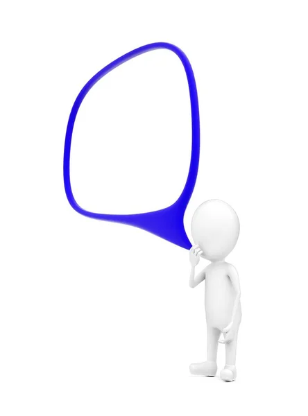 Man Character Inner Hollow Speech Bubble His Head Concept White — Stock Photo, Image