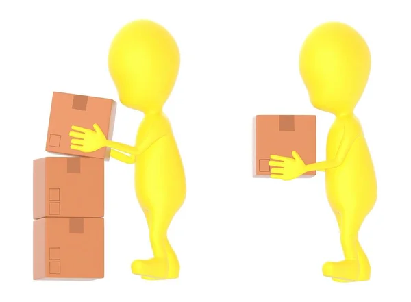 Character People Arranging Cargo Rendering — Stock Photo, Image